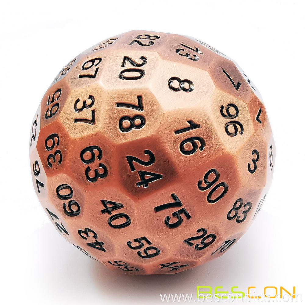 Jumbo Solid Metal D100 Dice 50mm 4 Jumbo Solid Metal D100 Dice 50mm 4